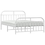Metal Bed Frame without Mattress with Footboard White 180x200cm 353706