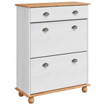 Shoe Cabinet ASKIM White 85 x 35 x 108 cm Solid Pine wood 4105438