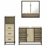 3 Piece Bathroom Furniture Set Sonoma Oak Engineered Wood 3301061