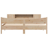 ZNTS Bed Frame without Mattress 200x200 cm Solid Wood Pine 3323287