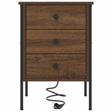 Bedside Cabinet 2 pcs Brown Oak 42 x 41 x 61 cm Engineered Wood 859489