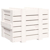 Storage Box White 58x40.5x42 cm Solid Wood Pine 824994