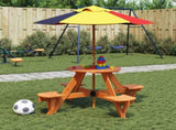 Picnic Table for 4 Kids with Umbrella Round Solid Wood Fir 3281623
