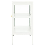 ZNTS Sideboard White 70x35x70 cm Steel and Glass 336065