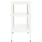 Sideboard White 70x35x70 cm Steel and Glass 336065
