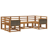 Outdoor Sofa Set 6 pcs Natural Solid Acacia Wood 3385485