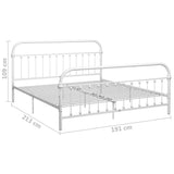 Bed Frame without Mattress with Headboard White 180x200 cm Super King Metal 284497