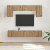 TV Cabinet Set Wall-mounted 4 pcs Grey Sonoma Engineered Wood 3409084