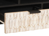 TV Cabinet White Wash Finish 100 x 33 x 46 cm Solid Mango Wood 4017880
