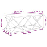 Coffee Table Black Oak 100 x 49 x 40 cm Engineered Wood 882768