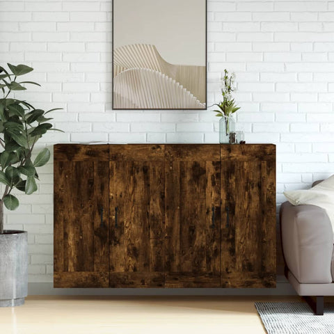Wall Mounted Cabinets 2 pcs Smoked Oak Engineered Wood 3197990