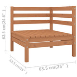 12 Piece Garden Lounge Set Honey Brown Solid Wood Pine 3083497