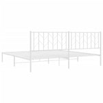 ZNTS Metal Bed Frame with Headboard White 200x200 cm 374493