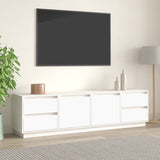 TV Cabinet White 176x37x47.5 cm Solid Wood Pine 814320
