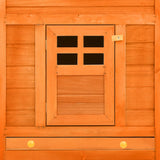 Outdoor Rabbit Hutch with Run Brown Solid Fir Wood 170872