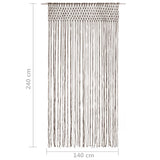 ZNTS Macrame Curtain Taupe 140x240 cm Cotton 323979