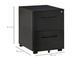 Metal Mobile File Cabinet with Wheels, Lockable 2 Drawer Filing Cabinet for A4, Legal, Letter, T3398P344781