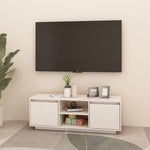 TV Cabinet White 110x30x40 cm Solid Pinewood 809901