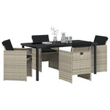 Garden Dining Set 5 pcs Light Grey Poly Rattan 3380611