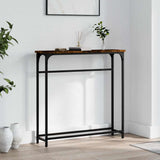Console Table Smoked oak Engineered wood, metal Compact 834137