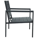 Garden Bench Grey HDPE Medium Durable Garden Bench 47874