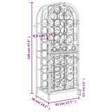 Wine Rack for 41 Bottles Black 45x36x120 cm Wrought Iron 358370