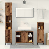 Bathroom Furniture Set with Door 3 pcs Old wood Engineered wood 3415718