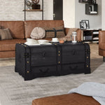 ZNTS Wooden Treasure Chest Large Black 60797