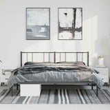 Metal Bed Frame without Mattress with Headboard Black 193x203cm 352486