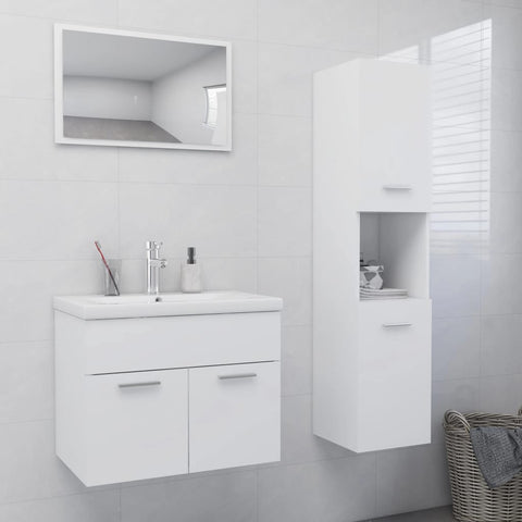 ZNTS Bathroom Furniture Set White Engineered Wood 3071405