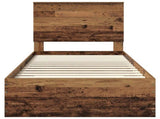 Bed Frame with Headboard Old Wood 100 x 200 cm Engineered Wood 3409692