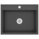 ZNTS Handmade Kitchen Sink Black Stainless Steel 51513