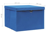 Storage Boxes with Covers 10 pcs 28x28x28 cm Blue 325198