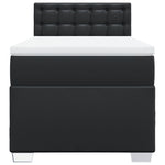 ZNTS Box Spring Bed with Mattress Black 90x200 cm Faux Leather 3286104