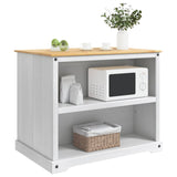 Kitchen Trolley 2 pcs White and Honey Wax 112 x 77 x 91.5 cm 3425381