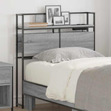 Storage Headboard with Shelf Grey sonoma 90 cm Engineered wood 859623