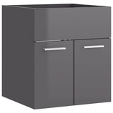 Sink Cabinet with Built-in Basin High Gloss Grey Engineered Wood 3071269