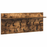 Wall-Mounted Coat Rack with Shelf Smoked Oak 100 x 40 x 12 cm 874447