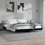 ZNTS Bed Frame without Mattress Black 120x200 cm Engineered Wood 832254