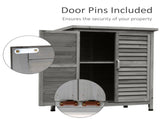 Garden Shed Wooden Garden Storage Shed 2 Door Unit Solid Fir Wood Garage Tool Organisation Cabinet, T3398P317758