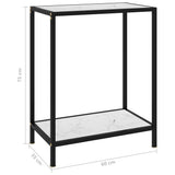 322829 Console Table White 60x35x75 cm Tempered Glass