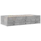 Daybed with Drawers without Mattress Concrete Grey 75x190 cm Small Single 3280891