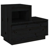 ZNTS Bedside Cabinets 2 pcs Black 60x34x51 cm Solid Wood Pine 814383