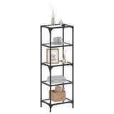 Storage Rack with Transparent Glass Top 40x30x123 cm Steel 846040