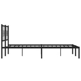 Metal Bed Frame without Mattress with Headboard Black 180x200cm 376230