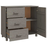 Sideboard HAMAR Light Grey 90x40x80 cm Solid Pinewood 340431