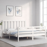 Bed Frame without Mattress White 160x200 cm Solid Wood Pine 3193802