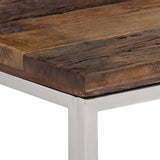 Console Table Silver Stainless Steel and Solid Wood Sleeper 350013