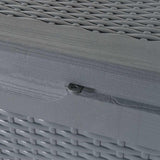 Garden Storage Box Grey PP Rattan 270 L 364061