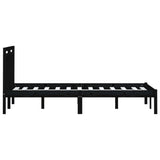 3100613 Bed Frame without Mattress Black Solid Wood 200x200 cm